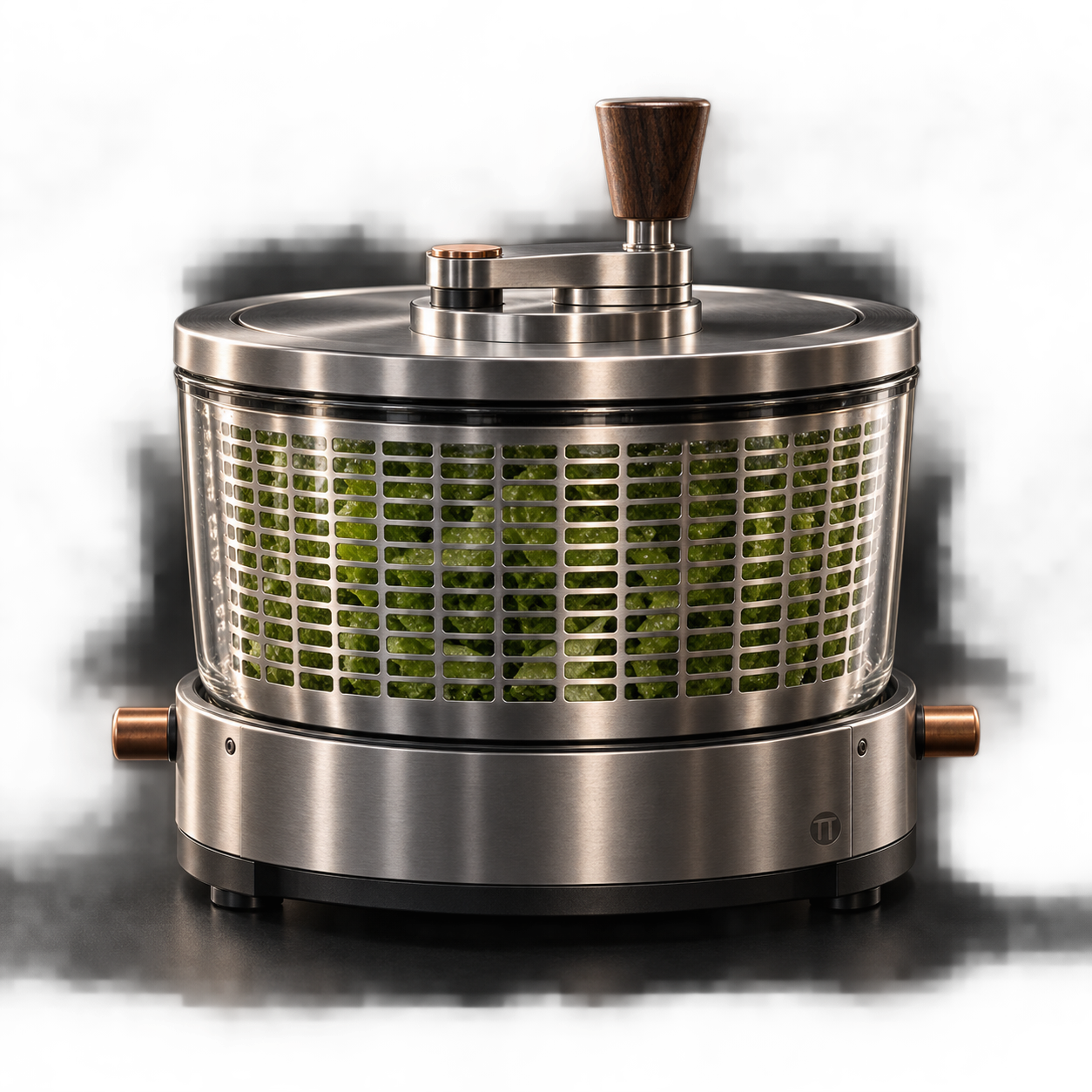Steel basket salad spinner module