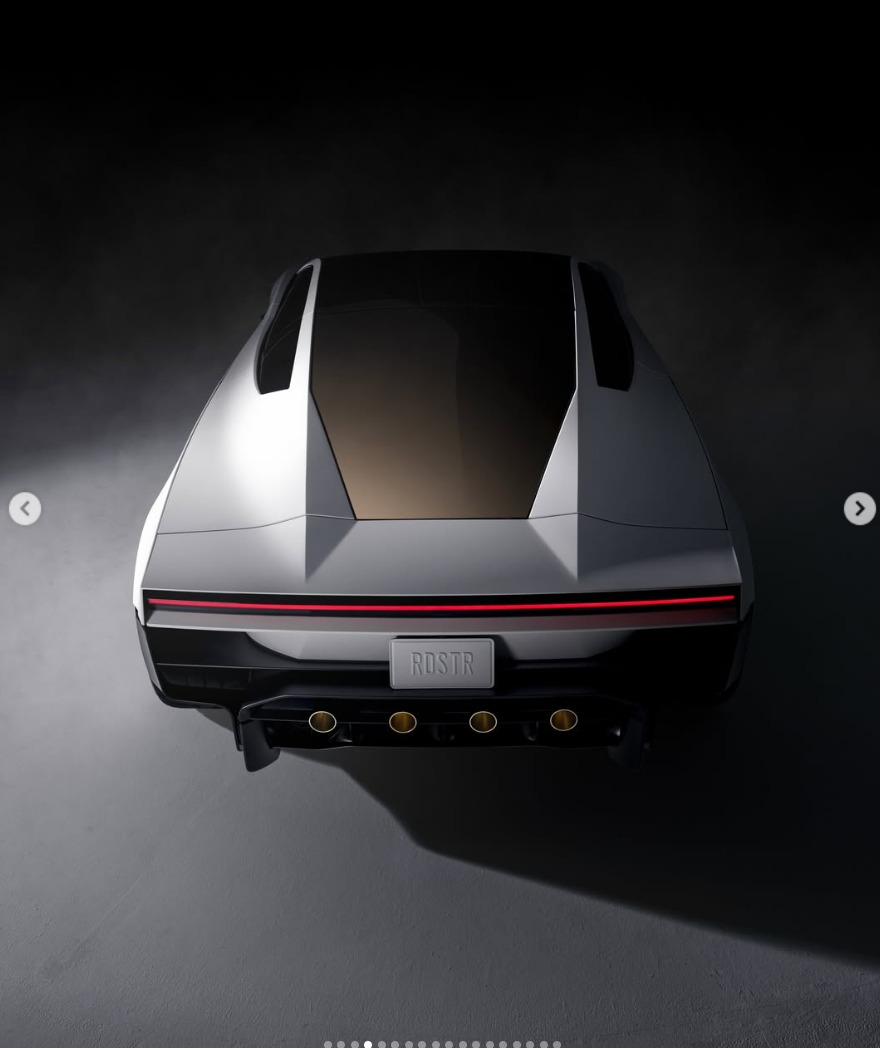 Supplied Roadster rear reference with continuous red light and sculpted white shoulders.