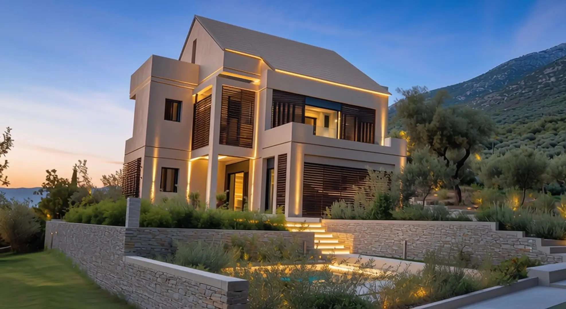 Contemporary residence within a Mediterranean landscape